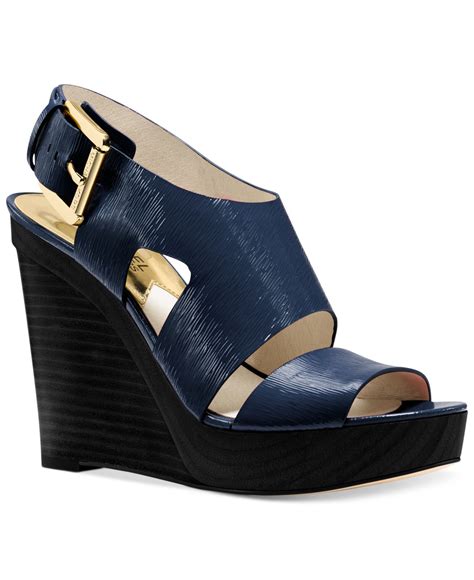 michael kors carla sandal navy|Michael Kors Carla Women's Wedge Sandal .